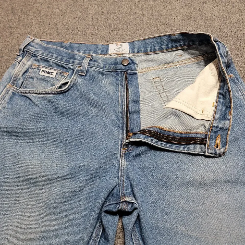 Tyndale Jeans Men 38x26*Flame Resistant FR Workwear Relaxed Broken In FRMC Denim
